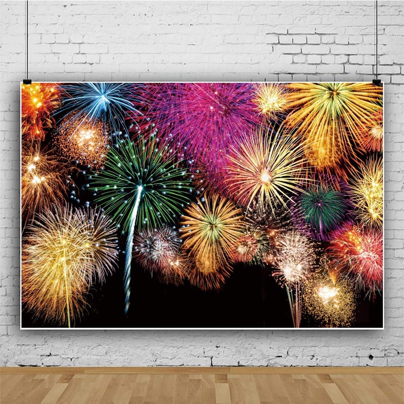 DASHAN 7x5ft Happy New Year Backdrop Sparklers Fireworks Year 2026 Party Decorations Photography Backdrop Grad Graduation Christmas New Year Festival Holiday Celebration Family Backdrop Photo Prop - Image 2